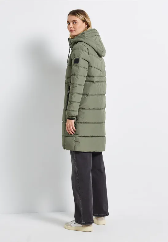 Lange Steppjacke Lichen Green