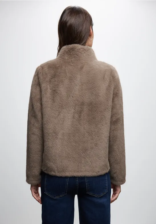 Fake Fur Jacke Teddy Brown