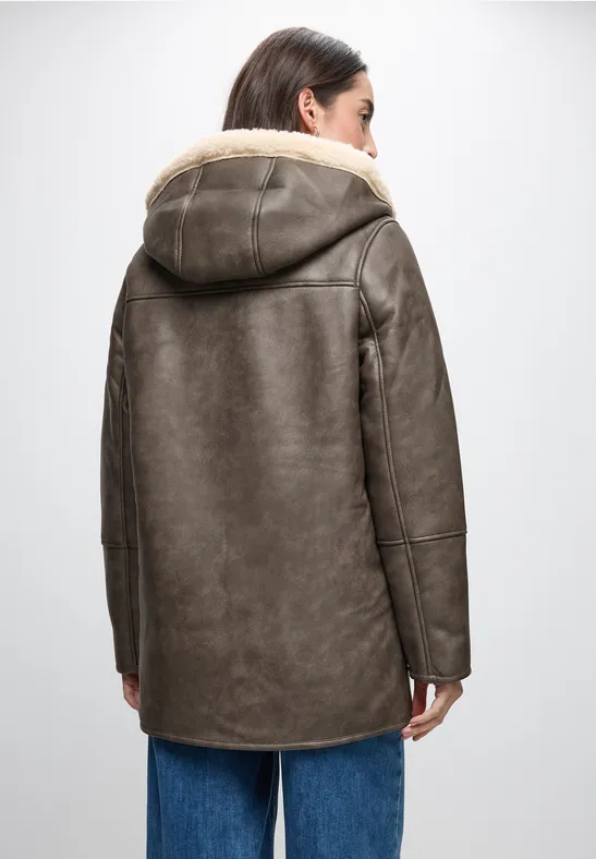 Leder-Look Jacke Sandy Mocca