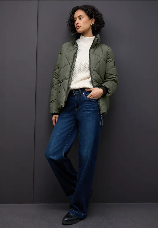Kurze Steppjacke cypress green