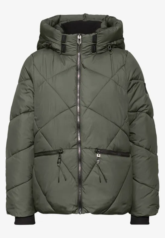 Kurze Steppjacke cypress green