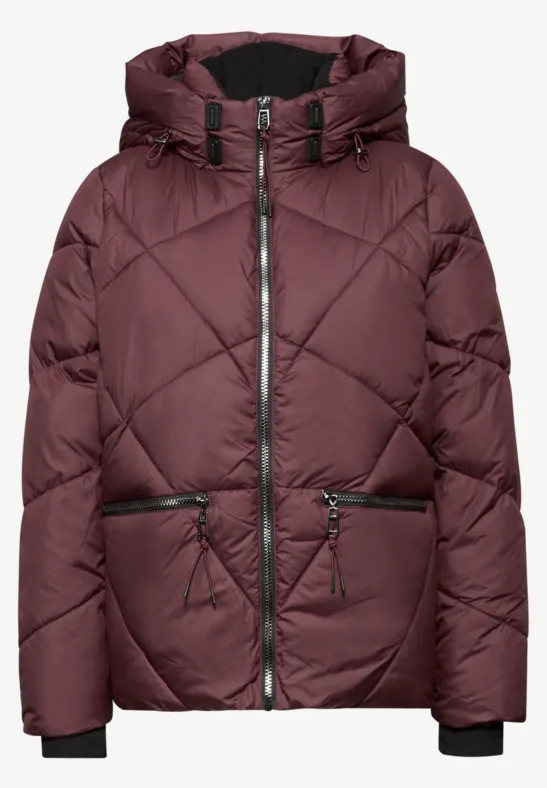 Kurze Steppjacke Light Mahagony Red