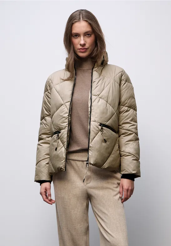 Kurze Steppjacke Smooth Champagne