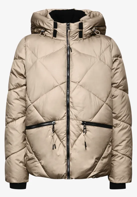 Kurze Steppjacke Smooth Champagne