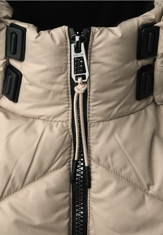 Kurze Steppjacke Smooth Champagne