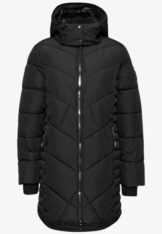 Gewatteerd jack in midilengte Black