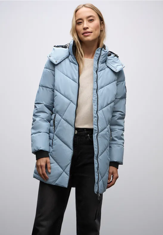 Steppjacke in Midi-Länge sterling blue
