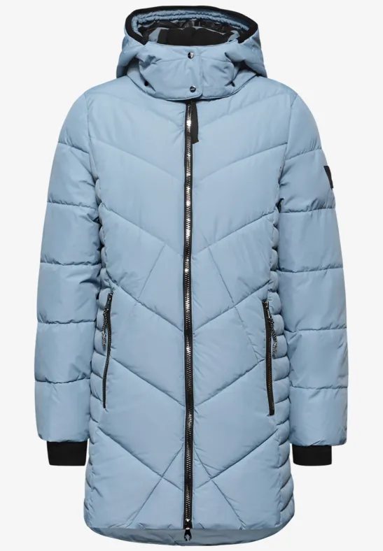 Steppjacke in Midi-Länge sterling blue