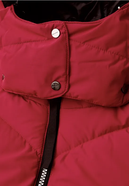 Steppjacke in Midi-Länge carpet red