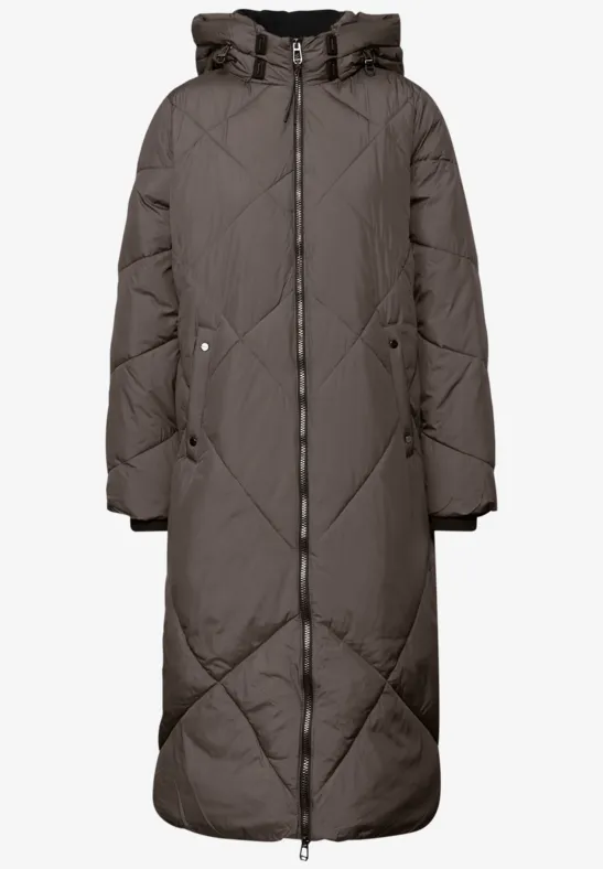 Lange Steppjacke nomad brown