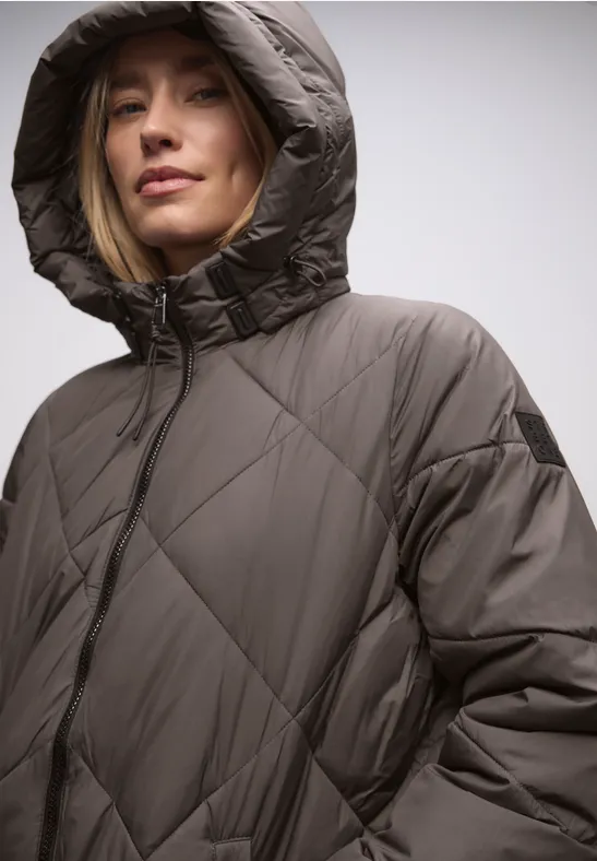 Lange Steppjacke nomad brown