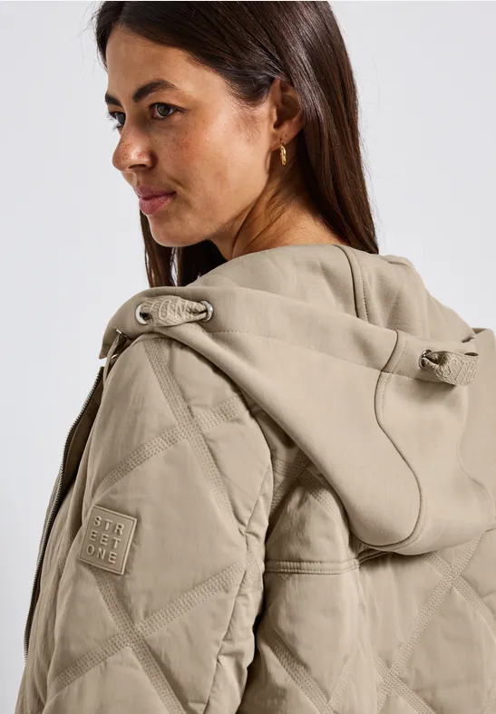 Manteau matelassé avec capuche Smooth Champagne
