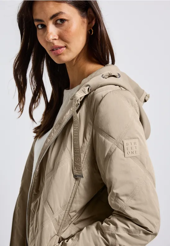 Manteau matelassé avec capuche Smooth Champagne