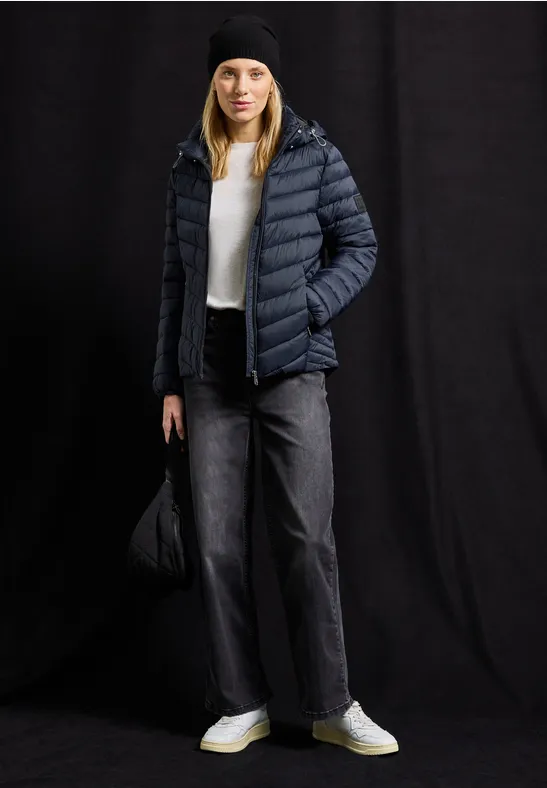 Jacke mit abnehmbarer Kapuze deep blue