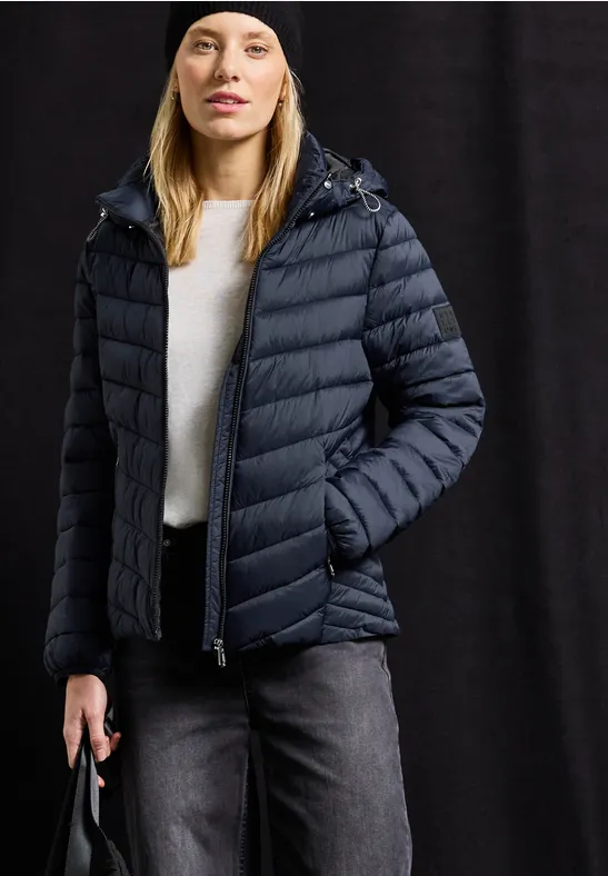 Jacke mit abnehmbarer Kapuze deep blue
