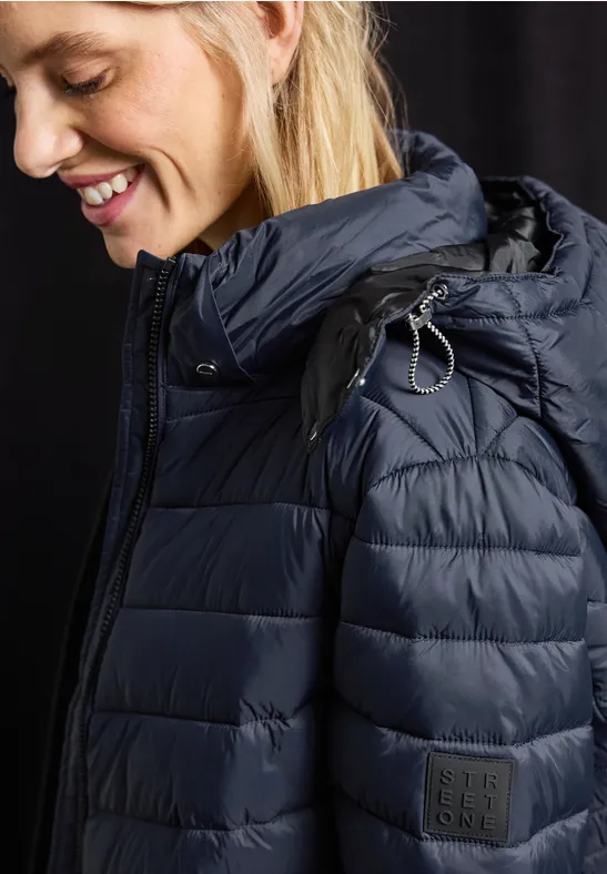 Jacke mit abnehmbarer Kapuze deep blue