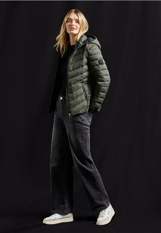 Jacke mit abnehmbarer Kapuze cypress green