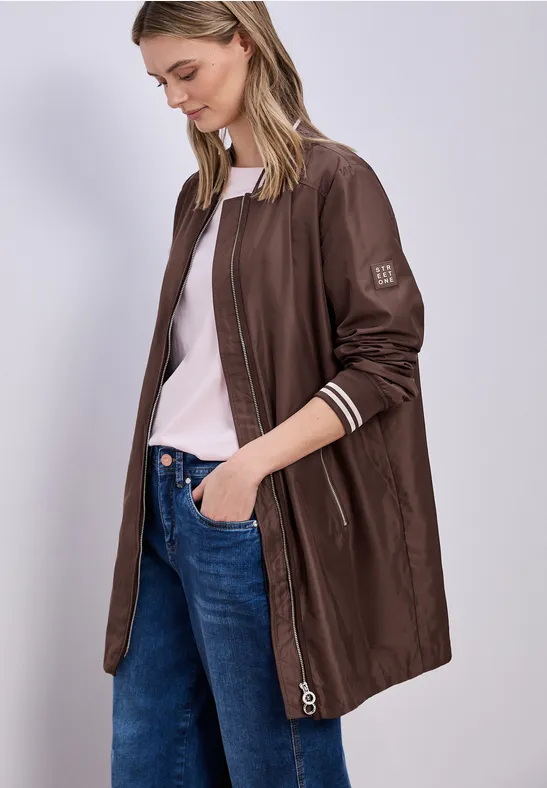 Blouson long mahogany brown