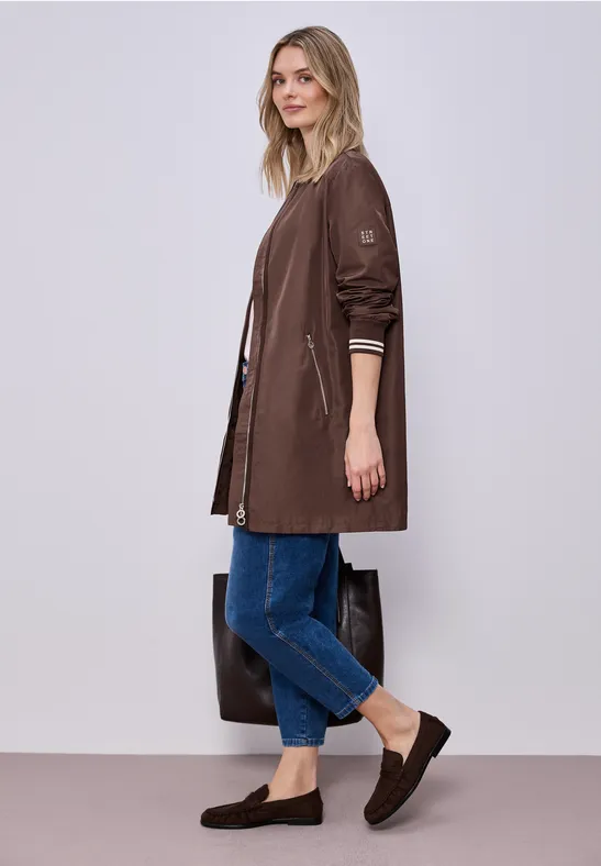 Blouson long mahogany brown