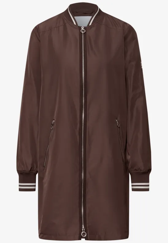 Blouson long mahogany brown