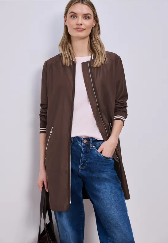 Blouson long mahogany brown