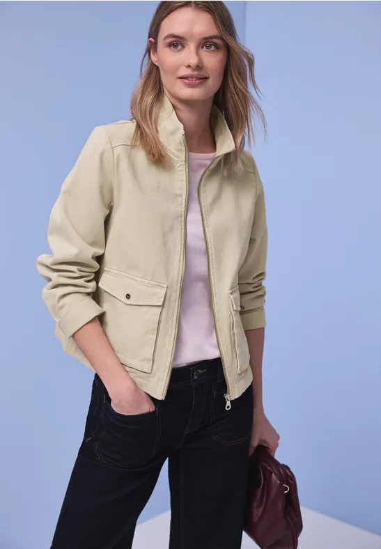 Veste look délavé powder beige