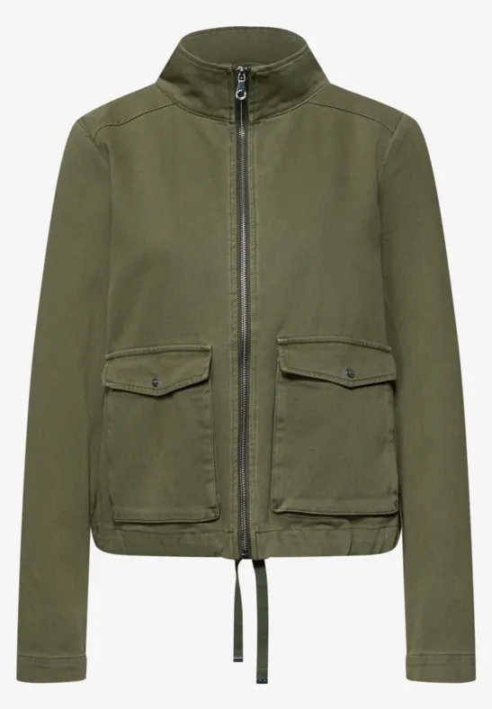 Washed-Look Jacke Dark Vetiver Green