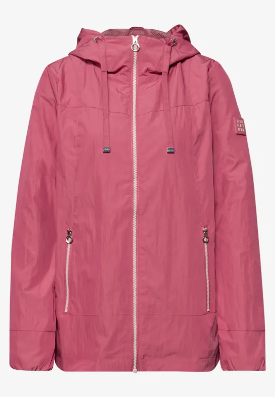 Jacke mit Kapuze und Zipper desert berry