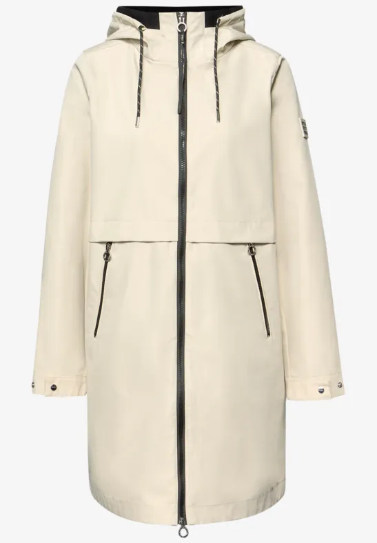 Parka mit Kapuze und 2-Wege-Zipper powder beige