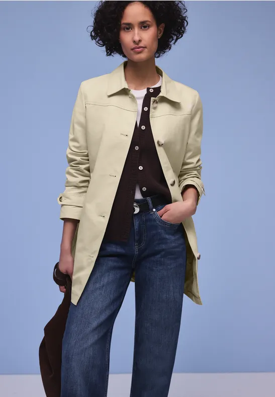 Trench-coat powder beige