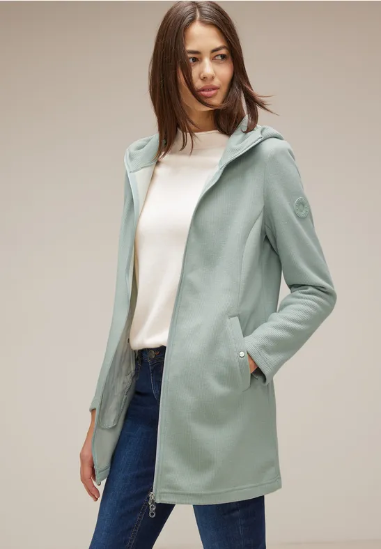 Veste En Velours Street One Pour Femme - Avec Capuche Et Col Montant - Coupe Ajustée élastique