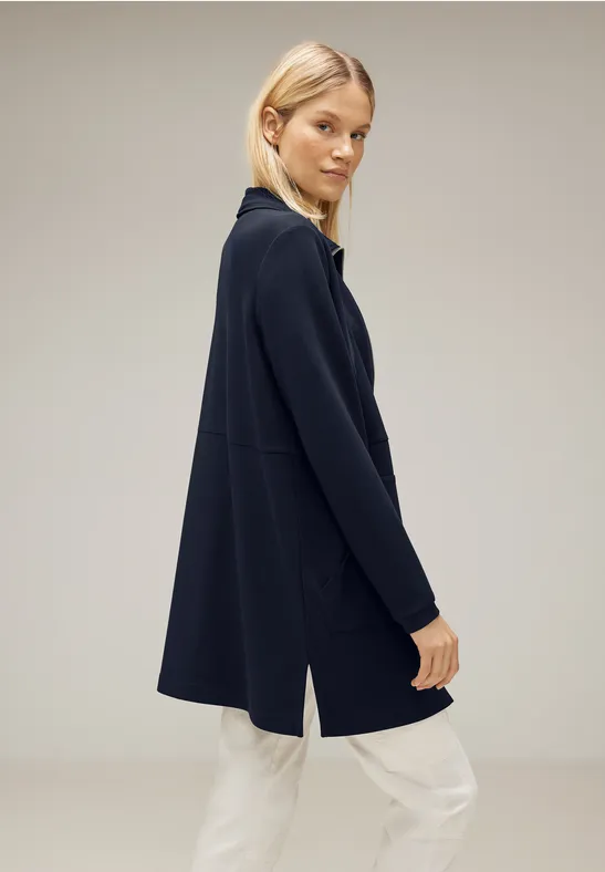 Veste Structurée Street One Femme - Col Roulé, Fermeture éclair, Poches Latérales - En Velours Côtelé, Léger