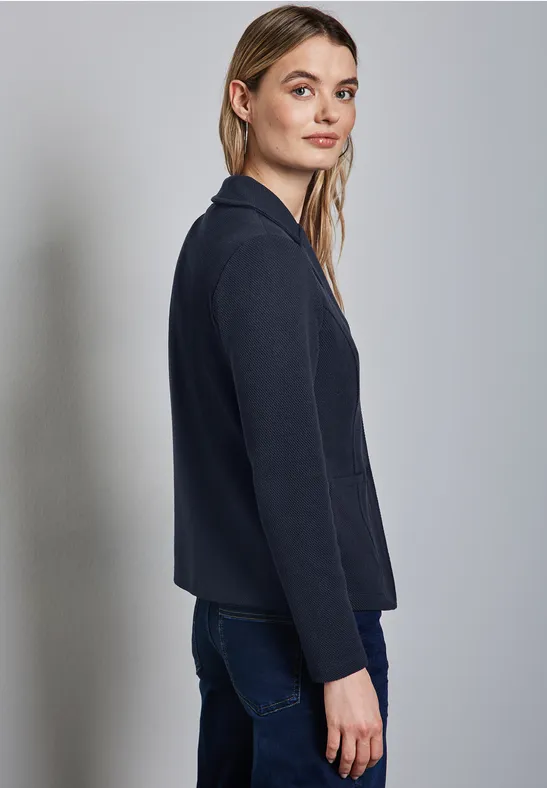 STREET-ONE Basic Blazer In Unifarbe Für Damen In Schwarz | STREET-ONE