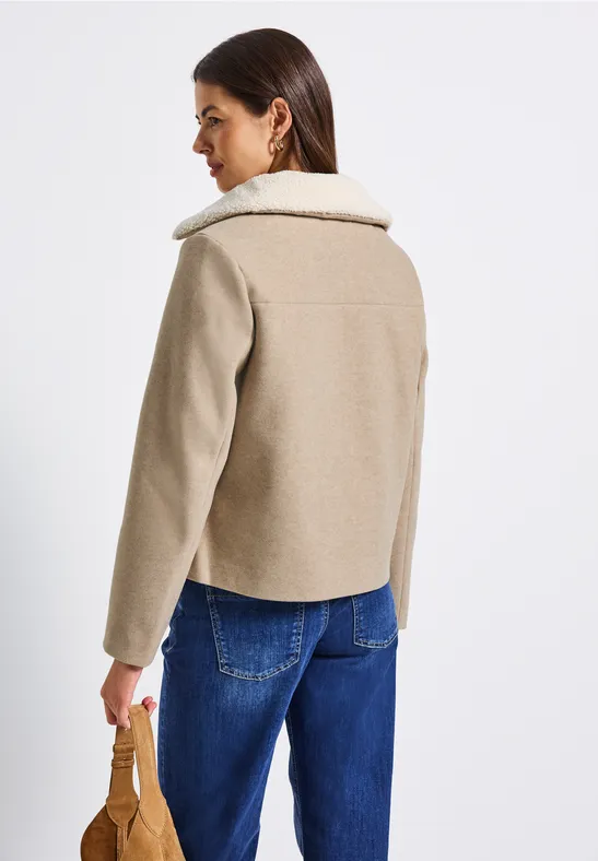 Jacke mit abnehmbarem Kragen Soft Sand Mel.