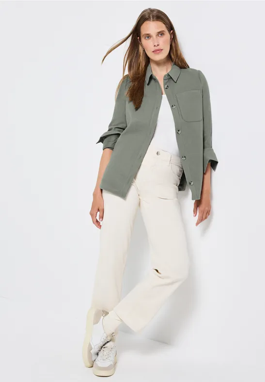 Overshirt In Wolloptik Fresh Sage