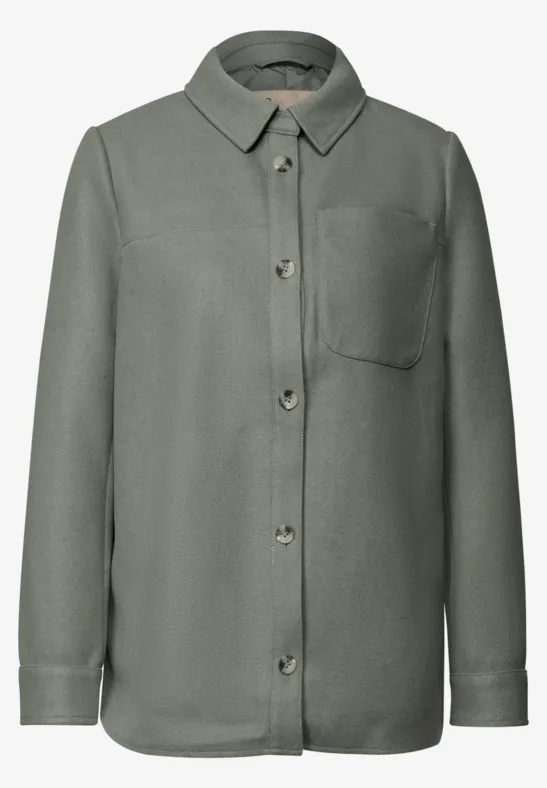 Overshirt In Wolloptik Fresh Sage