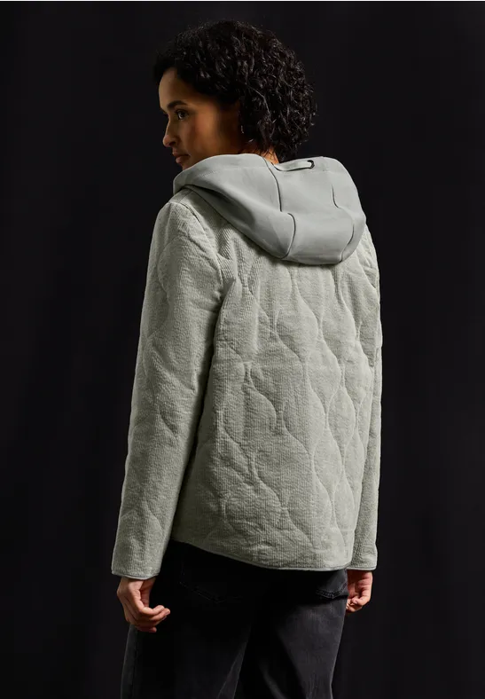 Veste matelassée en velours côtelé avec capuche Fresh Sage
