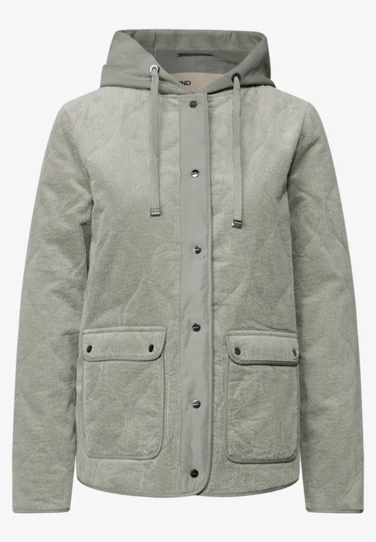 Veste matelassée en velours côtelé avec capuche Fresh Sage