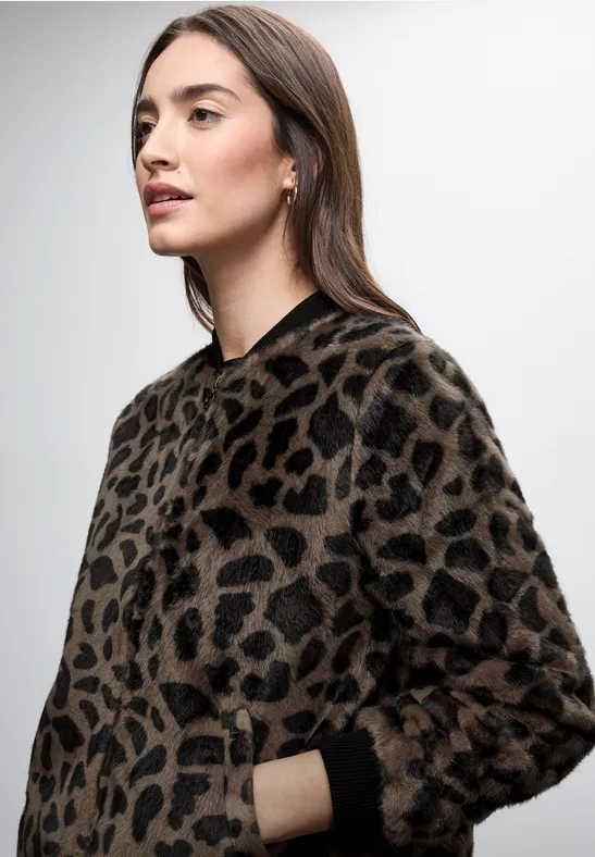 Fake Fur Leo-Blouson Teddy Brown