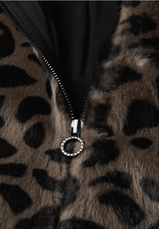 Fake Fur Leo-Blouson Teddy Brown