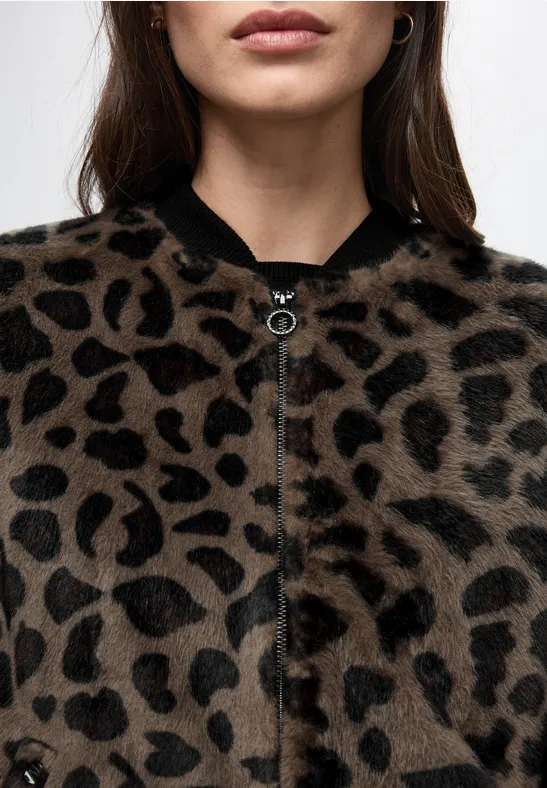 Fake Fur Leo-Blouson Teddy Brown