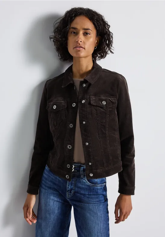 Mini-Cord Jacke deep roast brown