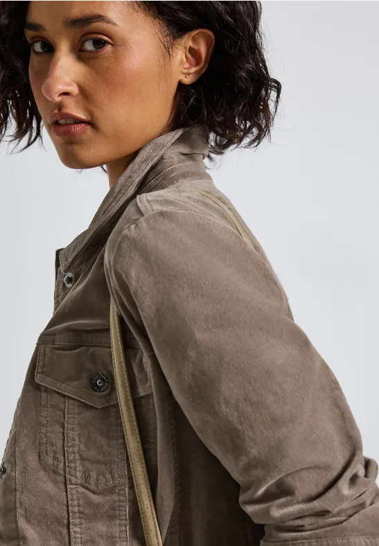 Mini-Cord Jacke bark brown