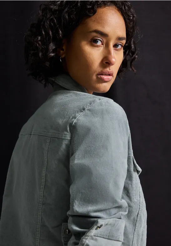 Mini-Cord Jacke washed blue