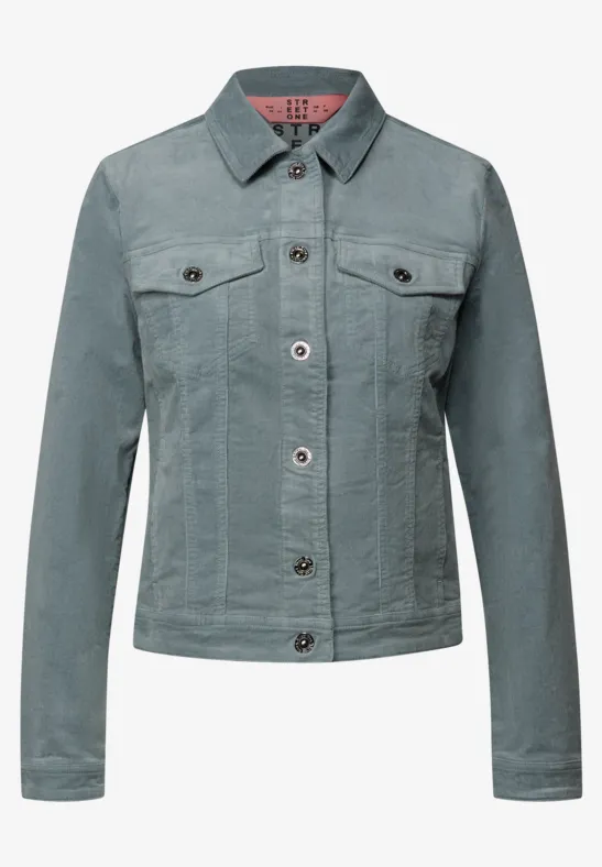 Mini-Cord Jacke washed blue