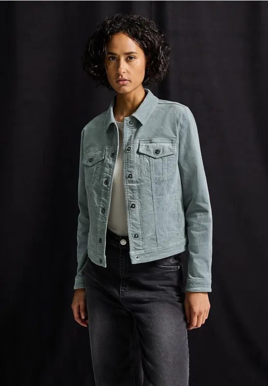 Mini-Cord Jacke washed blue