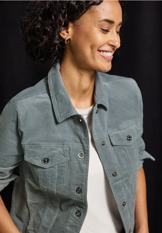 Mini-Cord Jacke washed blue