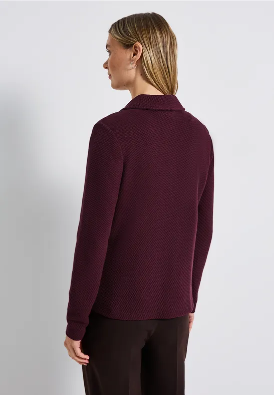 Basis blazer met structuur wildberry red