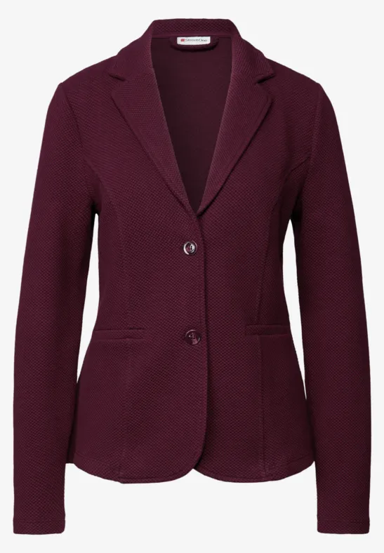 Basis blazer met structuur wildberry red