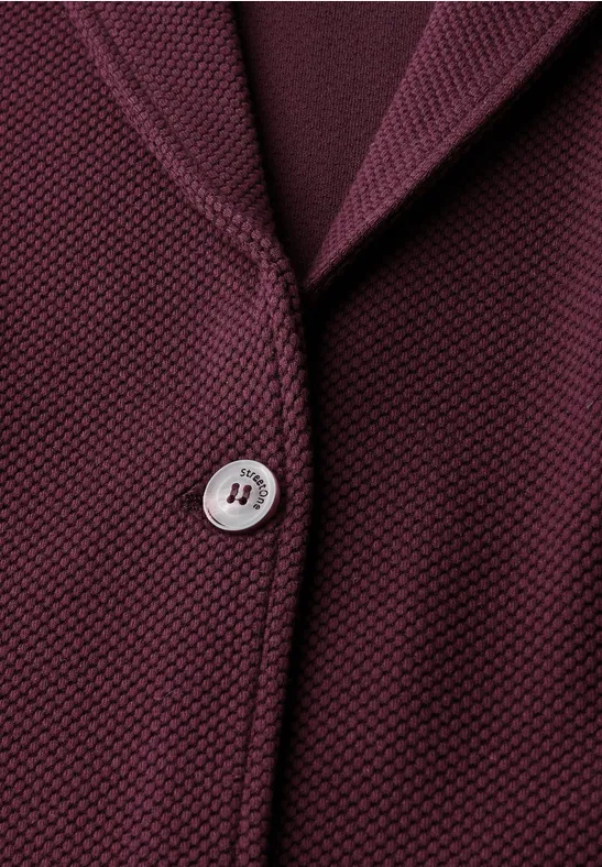 Basis blazer met structuur wildberry red